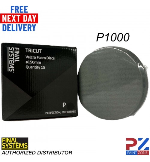 FINAL SYSTEMS TRICUT Fine Finishing Discs 150mm Foam Discs (P1000)